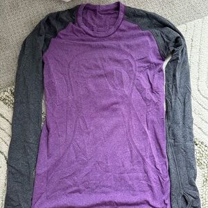 Lululemon Purple and Gray Long Sleeve Shirt